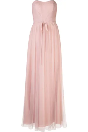 Marchesa Notte Strapless tulle long bridesmaid gown