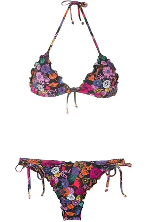 AMIR SLAMA Ruffled triangle bikini set
