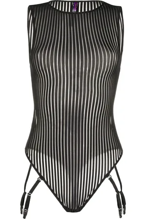 MAISON CLOSE Striped bodysuit