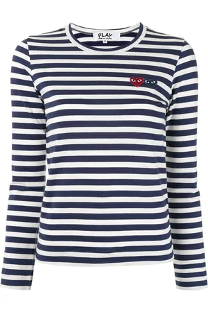 Comme des Garçons Striped-print branded top
