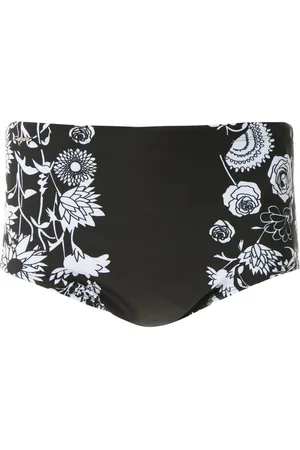 AMIR SLAMA Hibiscus flowers print swim trunks