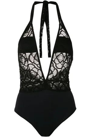AMIR SLAMA Lace panel swimsuit