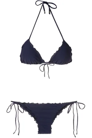 AMIR SLAMA Ruffled triangle bikini set