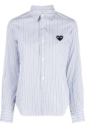 Comme des Garçons Heart-patch striped shirt