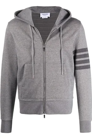 Thom Browne 4-Bar zip-up loopback-cotton hoodie