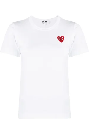 Comme des Garçons Double heart embroidered T-shirt