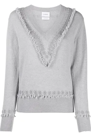 Barrie Floral embroidered V-neck jumper