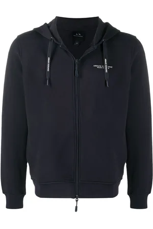 Armani Exchange Logo print zipped hoodie