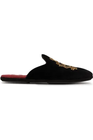 Dolce & Gabbana Embroidered velvet slippers
