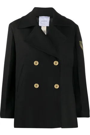 Patou Logo-embroidered wool peacoat