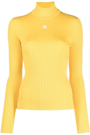 Courrèges Logo print ribbed jumper