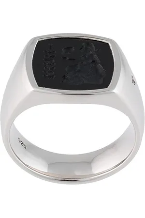 TOM WOOD Sterling Athena cushion onyx ring