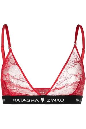 Natasha Zinko Logo-band triangle lace bra