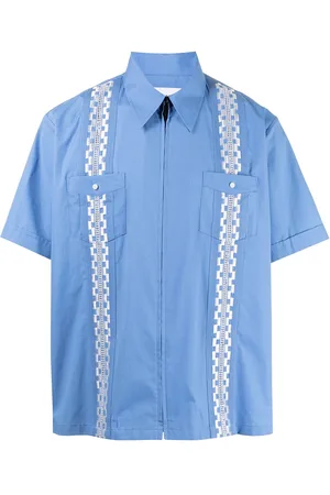 Ports V Geometric band cotton shirt