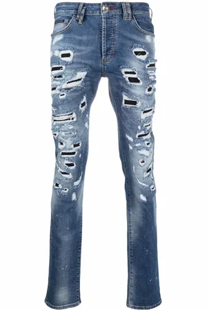 Philipp Plein Straight-leg distressed jeans