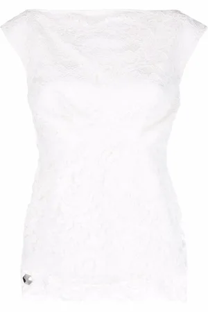 Philipp Plein Scalloped lace blouse