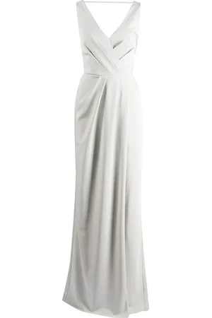 Marchesa Notte Cowl-detail floor-length gown