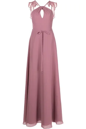 Marchesa Notte Frilled halter-neck gown