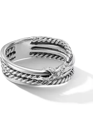David Yurman Kobieta Pierścionki - Sterling crossover X pavé diamond ring