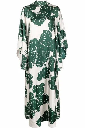 La DoubleJ Magnifico foliage-print silk dress