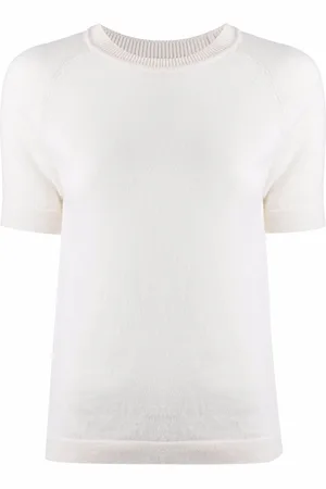 Barrie Short-sleeve cashmere top