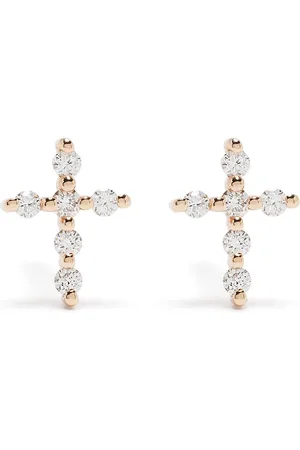 DJULA 18kt rose gold diamond Big Cross earrings