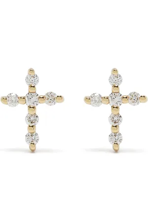 DJULA 18kt yellow diamond Big Cross earrings