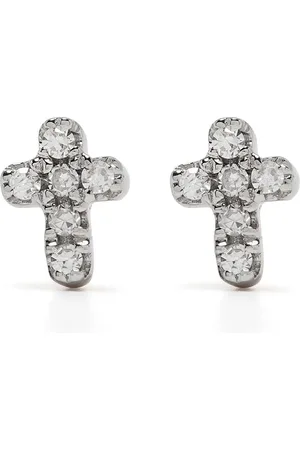 DJULA 18kt rose gold diamond Cross earrings
