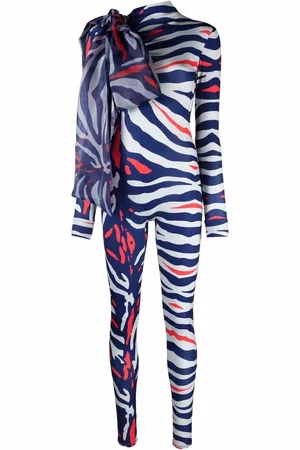 Atu Body Couture Animal-print bow-detail jumpsuit