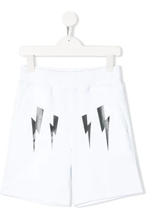 Neil Barrett Lightning bolt logo track shorts