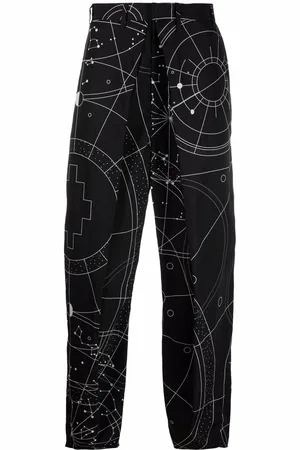 MARCELO BURLON All over Astral pleated chinos
