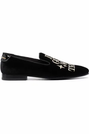 Philipp Plein Money-embroidered velvet loafers