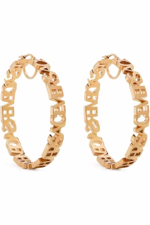 VERSACE Logo-lettering hoop earrings