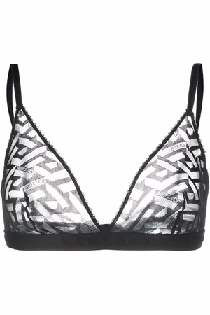 VERSACE Greca Signature tulle bralette