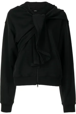 GOEN.J Knot detail zip-up hoodie