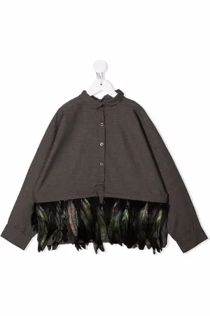 Le pandorine Feather-trimmed cotton shirt