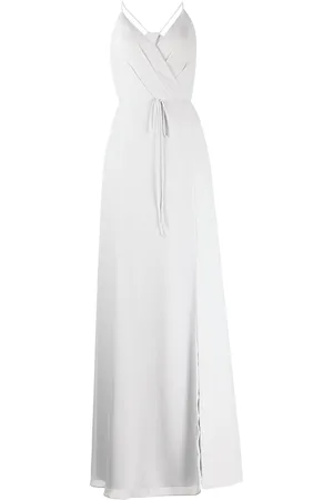 Marchesa Notte Halterneck tie-waist evening gown