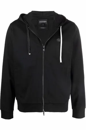 Emporio Armani Logo-patch zip-up hoodie