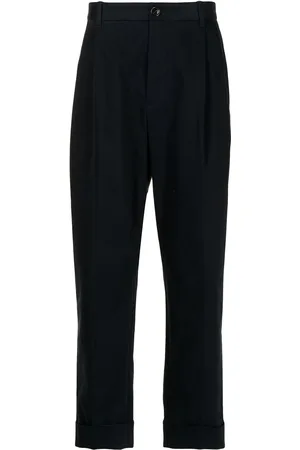 Ports V Turn-up hem straight trousers