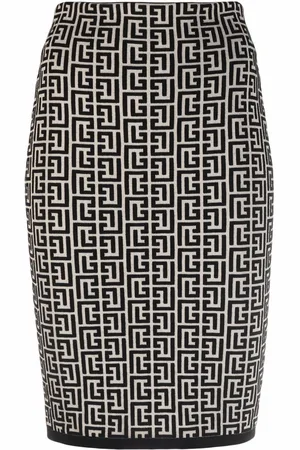 Balmain Monogram jacquard skirt