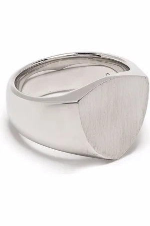 TOM WOOD Shield satin signet ring