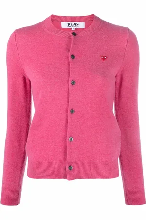Comme des Garçons Logo-patch fine-knit cardigan