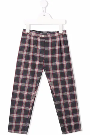 SIOLA Check-print slim-cut trousers