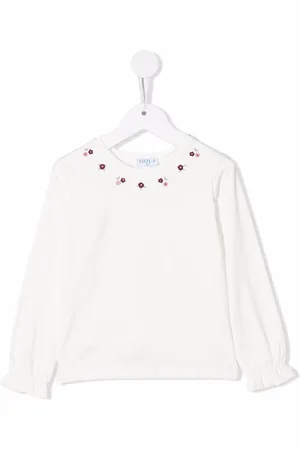 SIOLA Floral-embroidery long-sleeve T-shirt