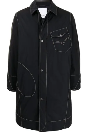 Ports V Logo-appliqué denim coat