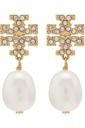 Tory Burch Kira pavé pearl drop earrings