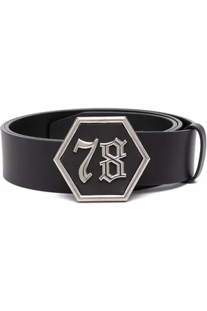 Philipp Plein Gothic logo-buckle belt