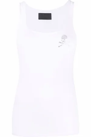 Philipp Plein Rhinestone-embellished skull top