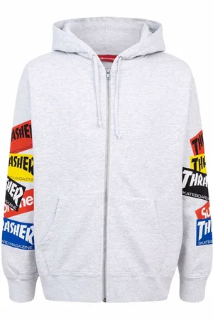 Supreme Thrasher multi logo zip-up hoodie