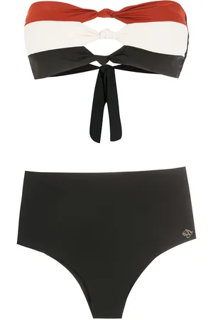 Brigitte Knot-detail striped bikini